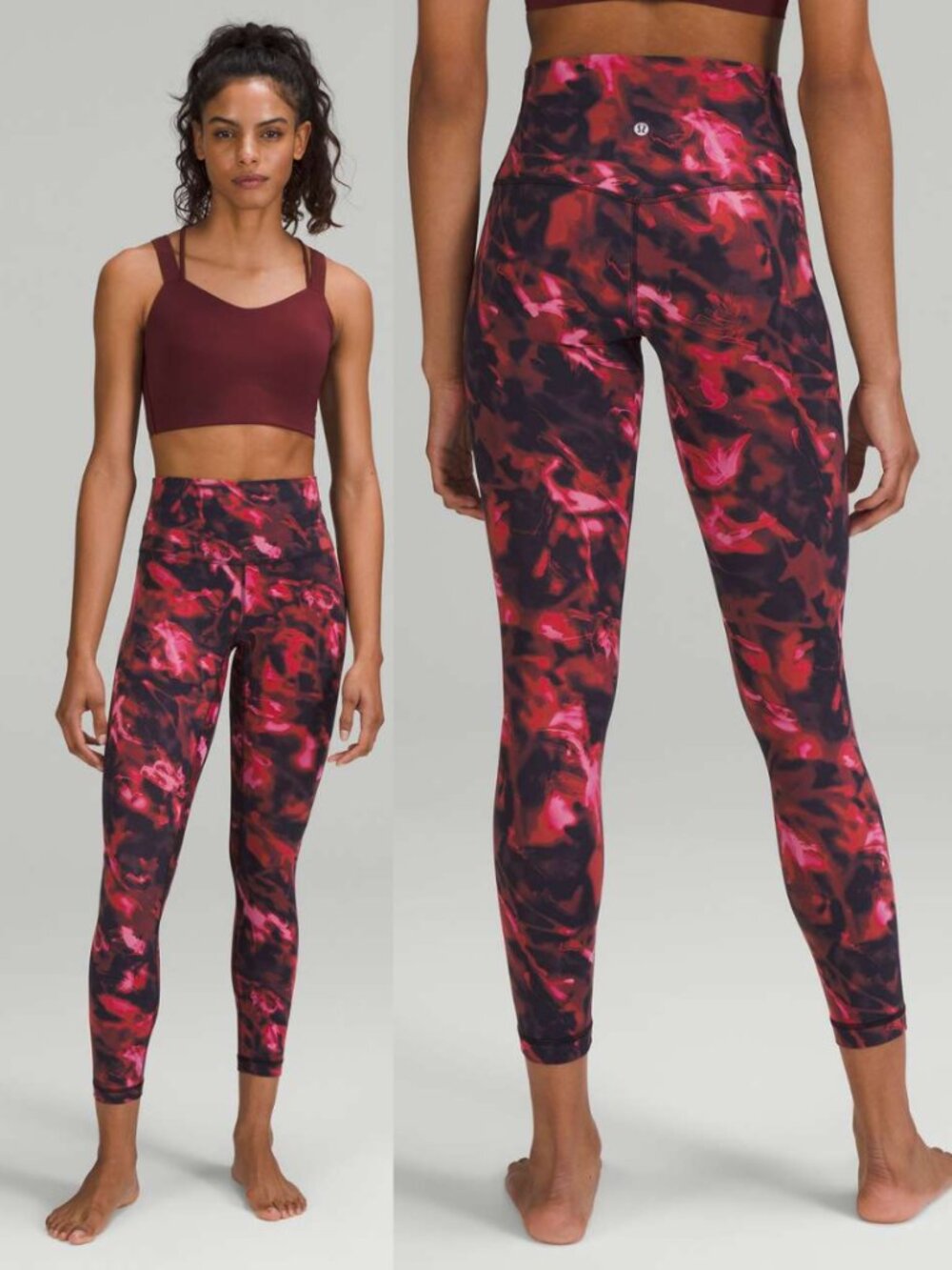 Lululemon Abstract Floral Print Nulu High Rise Align Pants 25"